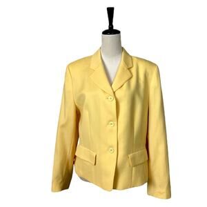 Pendleton Vintage Blazer Wool Flap Pocket 2 Button Butter Yellow Women’s Size 12